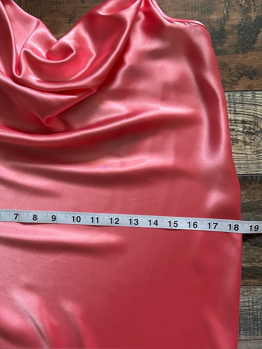 NWT - Vintage Bebe Coral Satin Cowl Neck Slip Dress - M - Picture 6 of 7